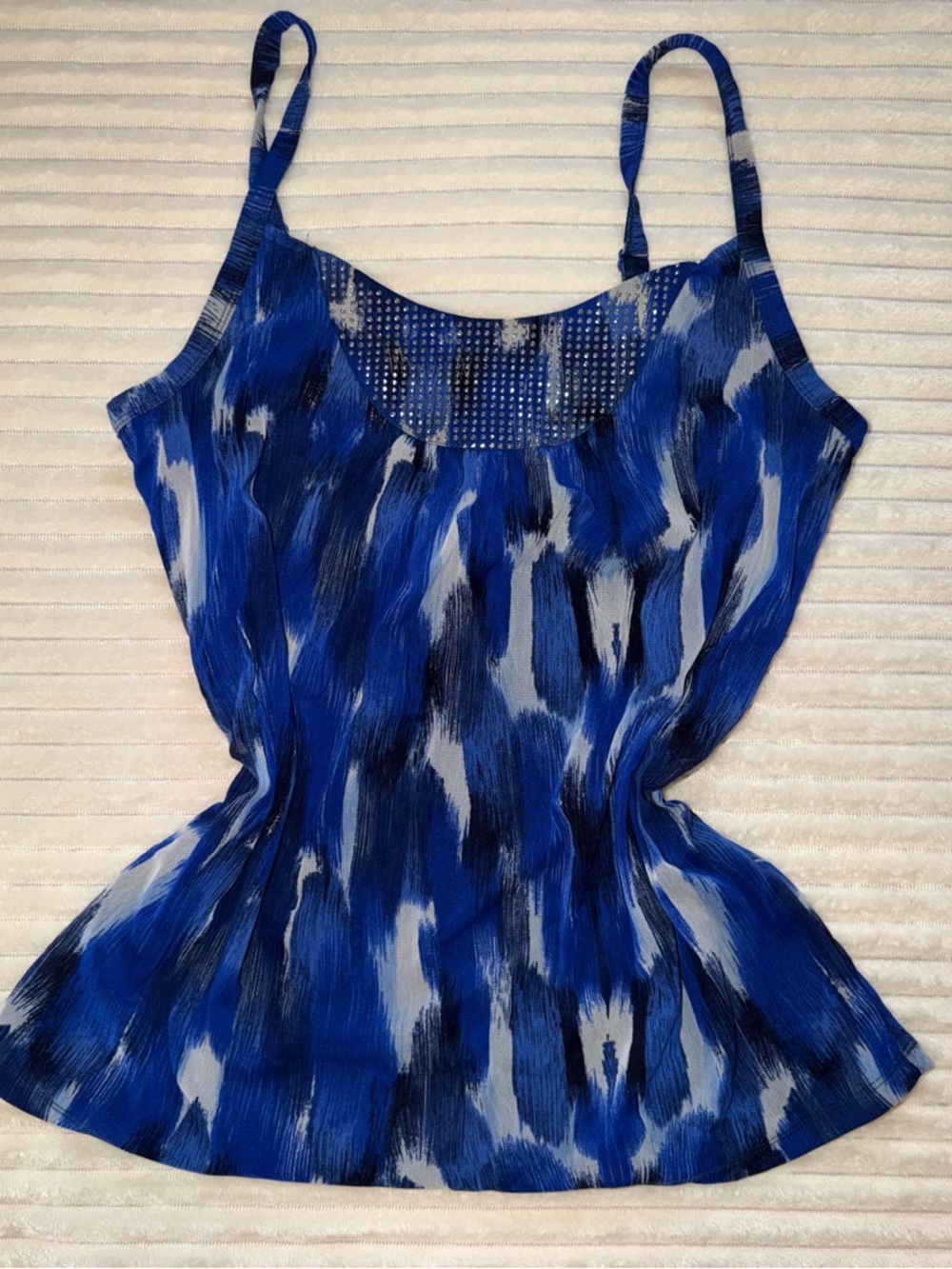 Vintage INC Blue Abstract Print Cami - True Y2K - Woven Tag - Size